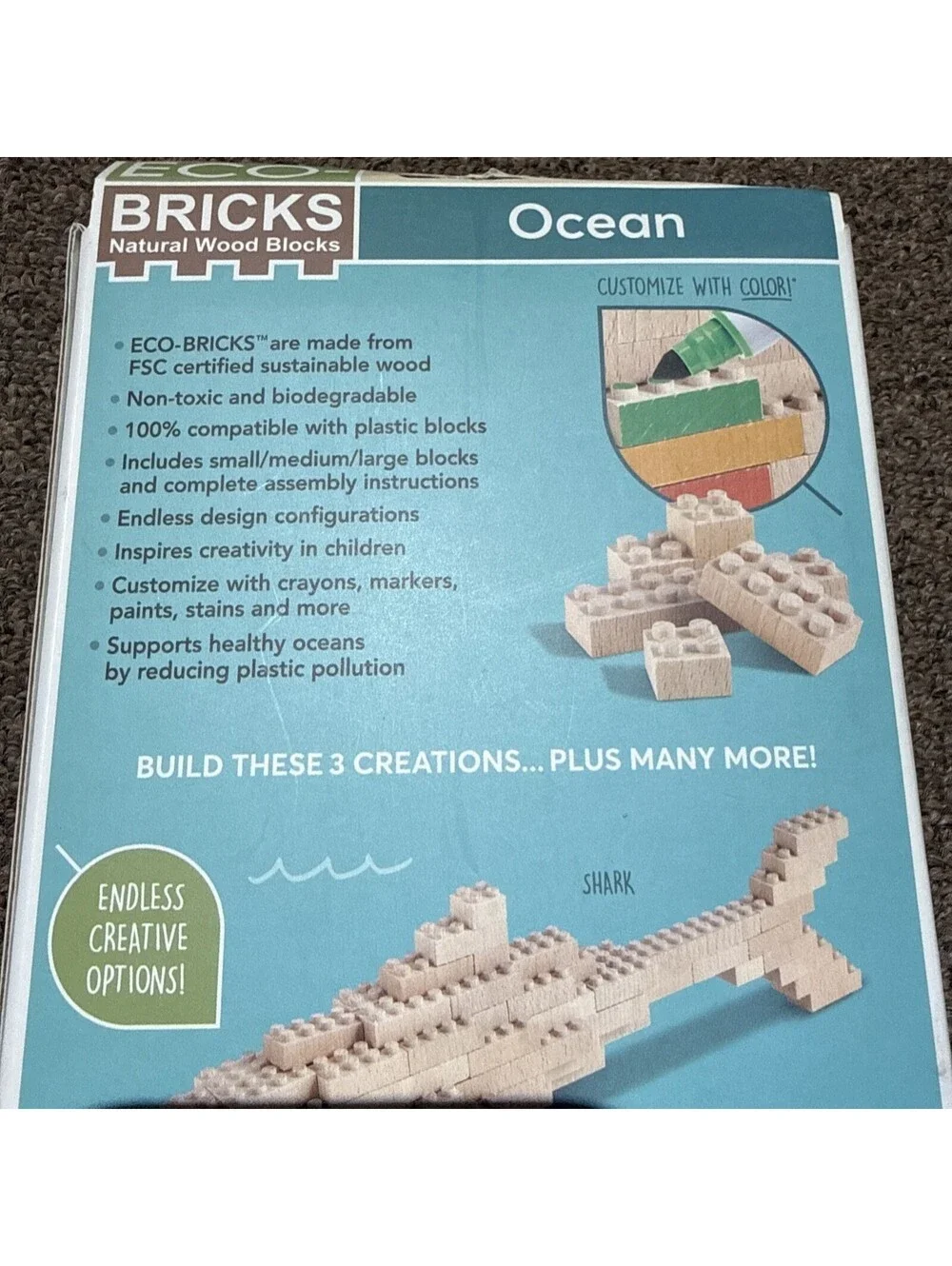 Eco Bricks Ocean Biodegradable Renewable Non Toxic Wooden